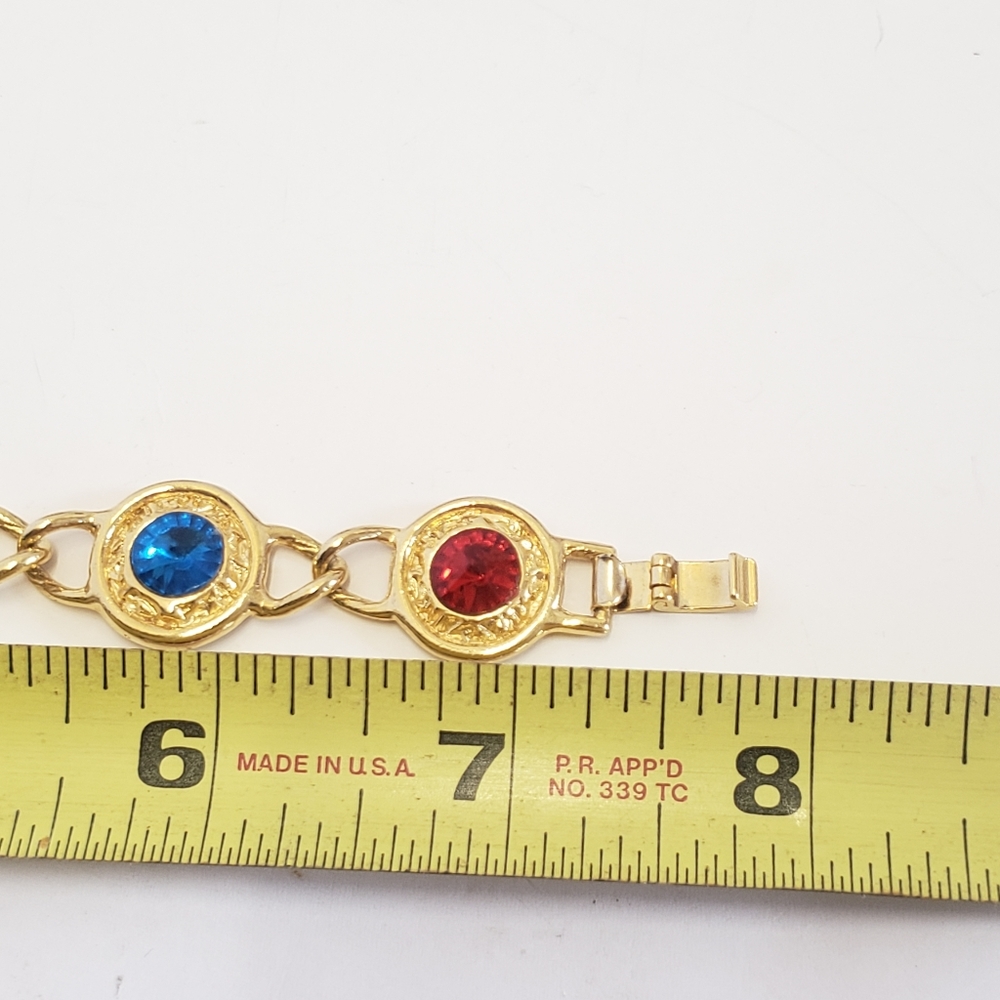 Beautiful Gold tone & Multi Color Crystal Bracelet - Picture 3 of 3